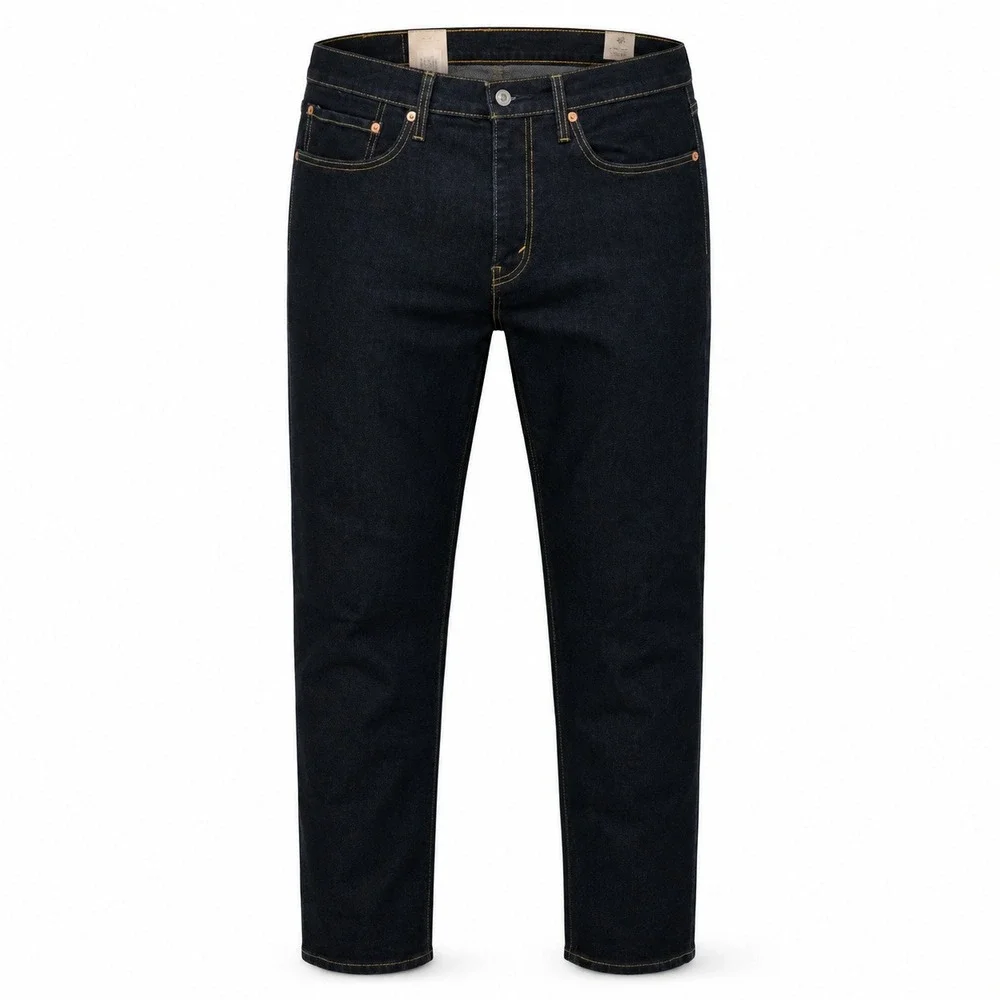 Levi's 502 Taper Jeans Mens 34x32 Dark Indigo Blue Stretch Denim 29507-3196